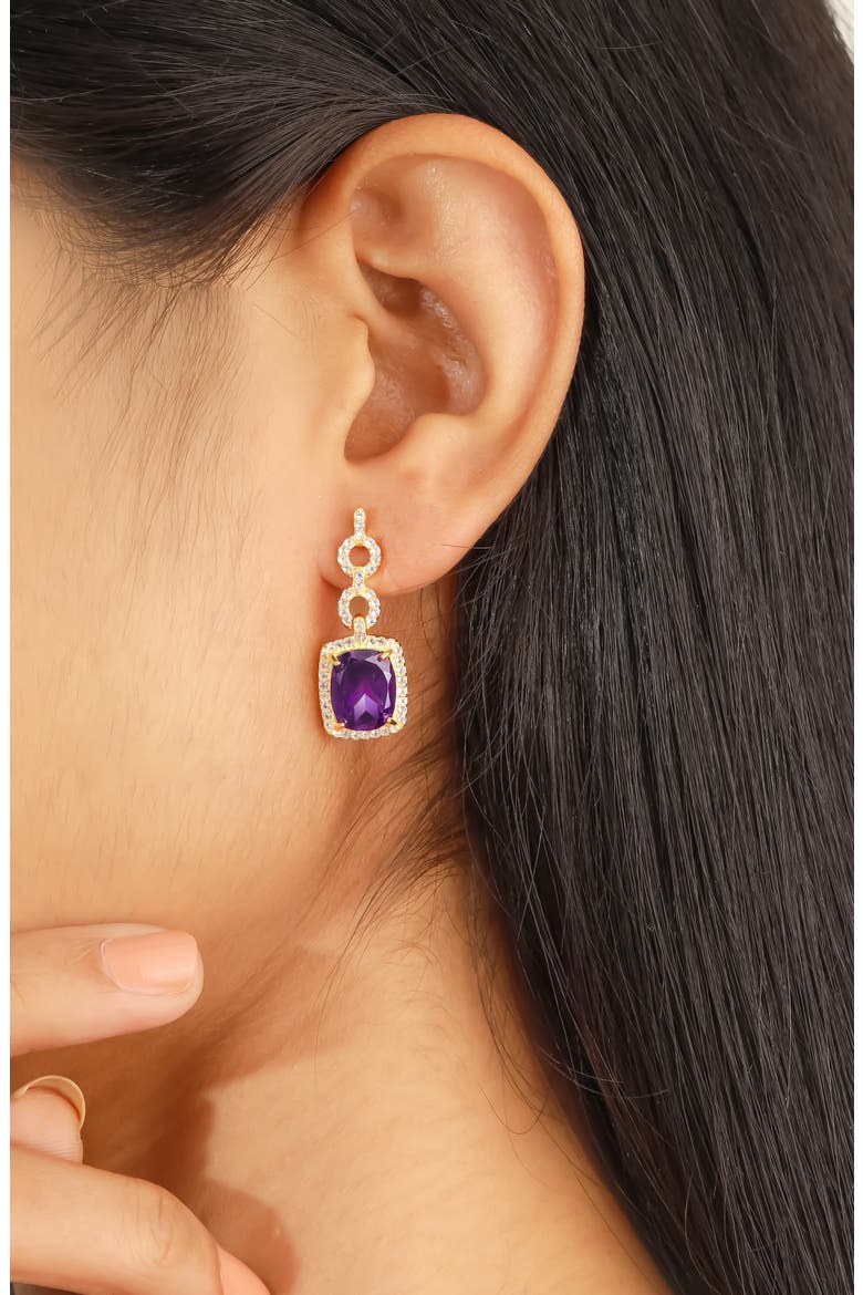 Halo Drop Earrings, Alternate, color, PURPLE