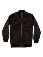 Dapper Boi Black Microfiber Suede Bomber Jacket