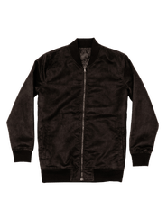 Dapper Boi Black Microfiber Suede Bomber Jacket