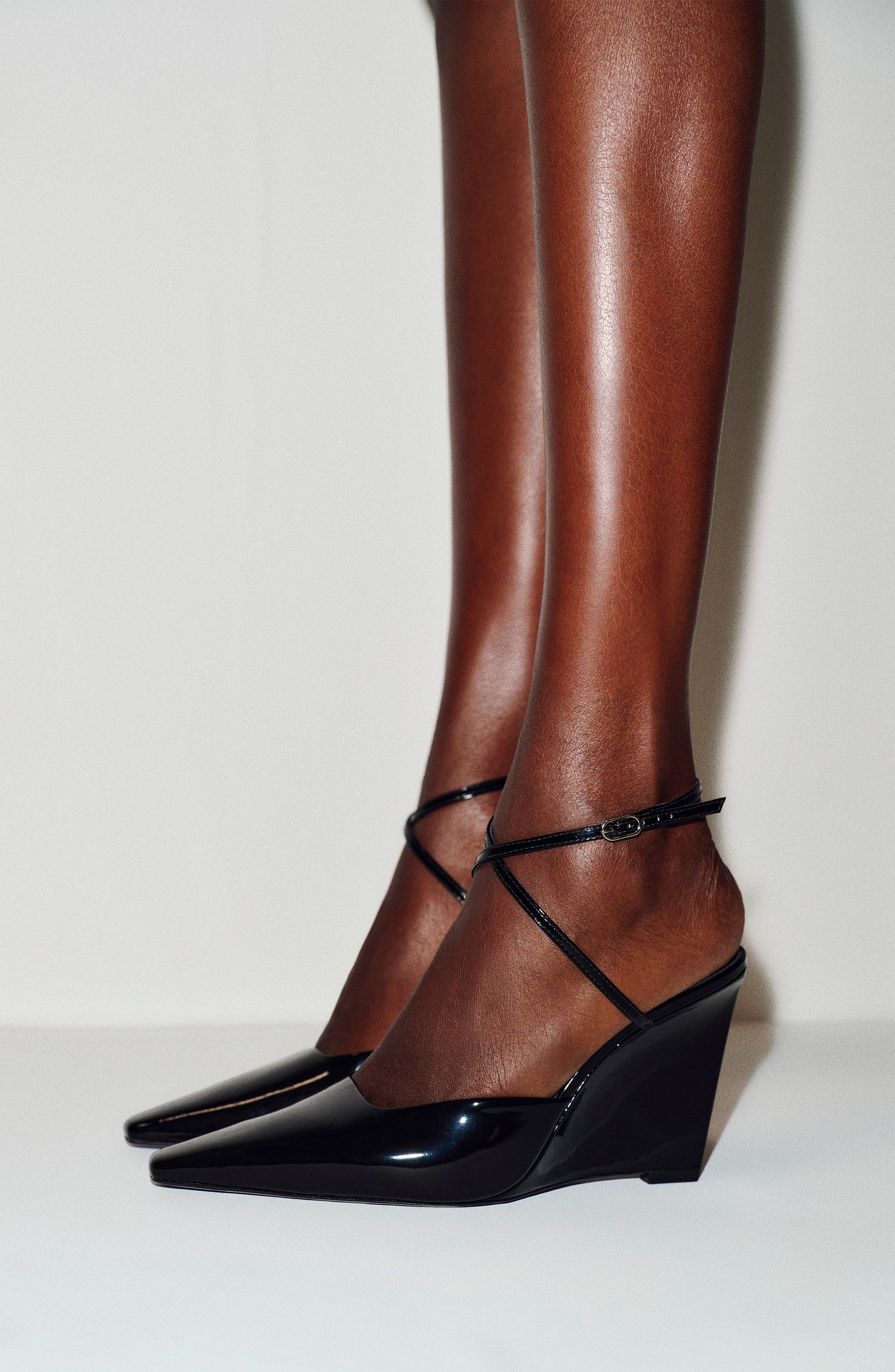 Natasha Leather Wedge Pump, Alternate, color, BLACK PATENT