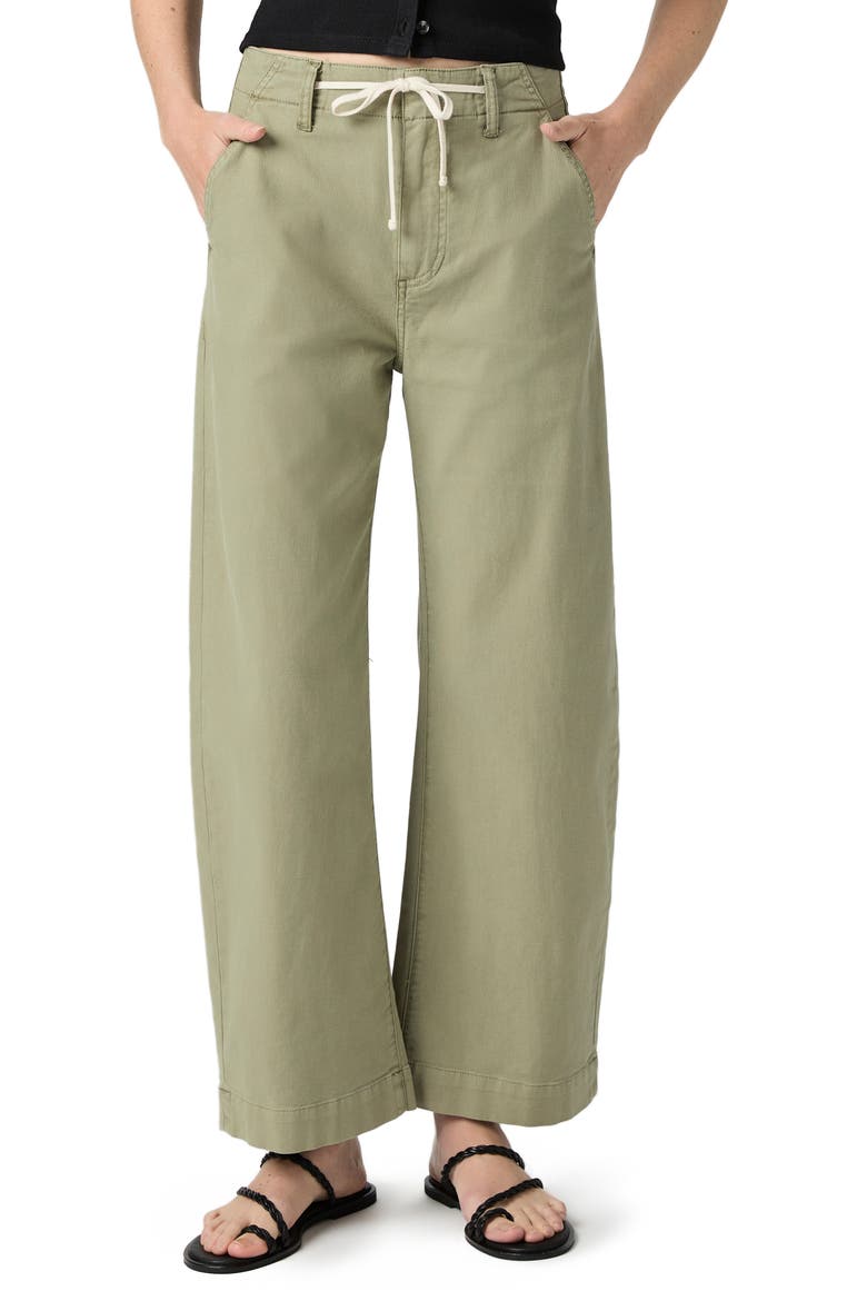 Arellia Drawstring High Waist Ankle Barrel Leg Trouser Jeans, Main, color, VINTAGE OAK MOSS