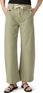 PAIGE Arellia Drawstring High Waist Ankle Barrel Leg Trouser Jeans