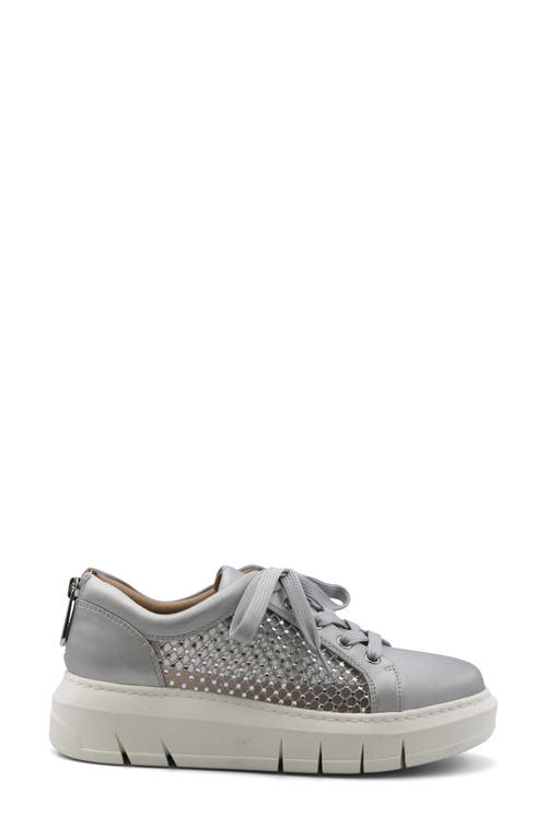 Charles David Sean Rhinestone Sneaker In Pale Silver