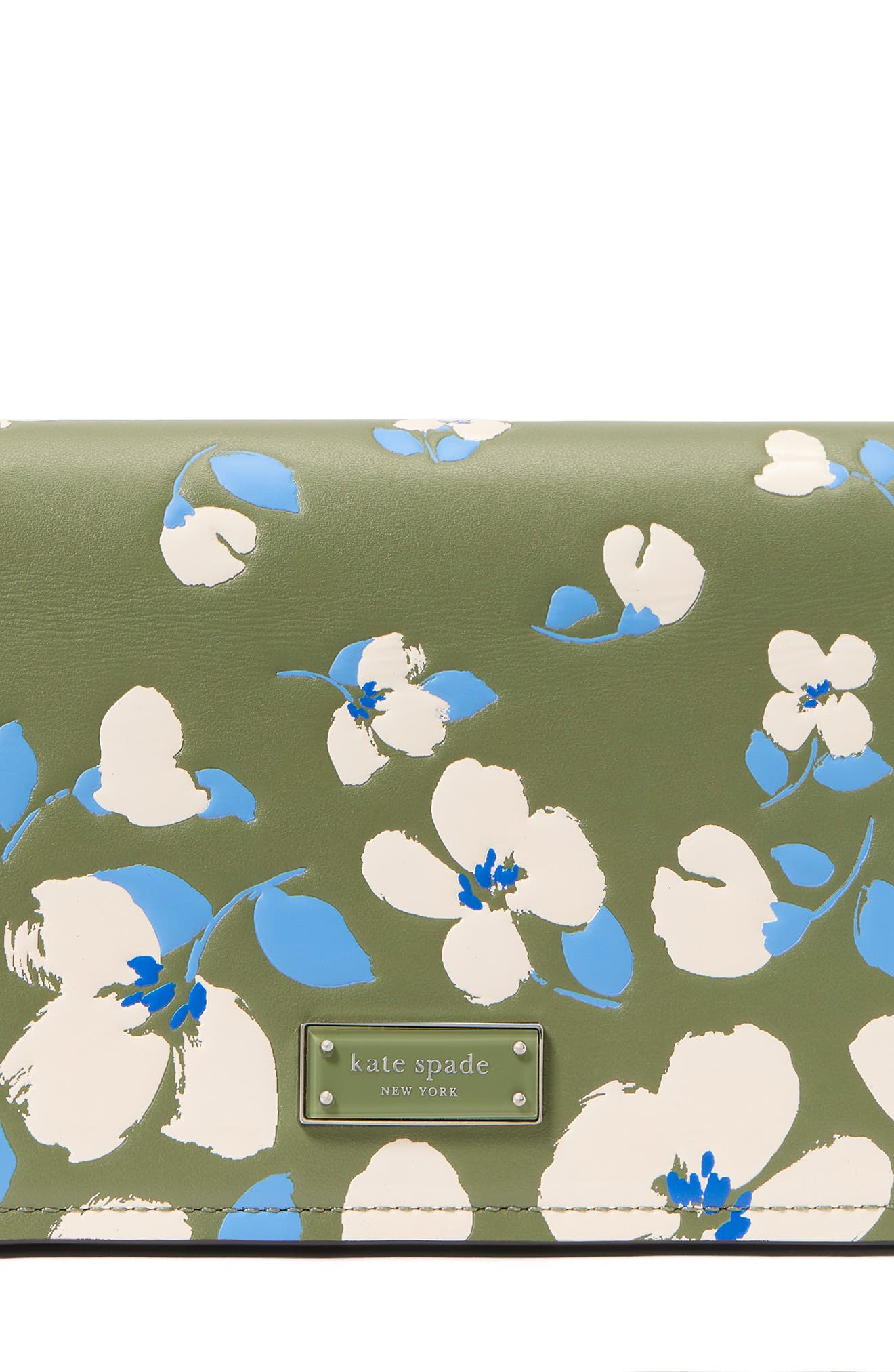 Kate Spade New York liv painterly bouquet embossed leather shoulder bag, Alternate, color, 