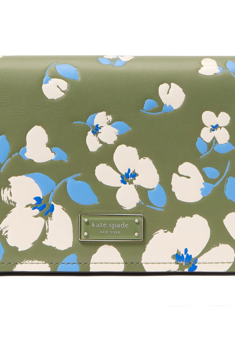 Kate Spade New York liv painterly bouquet embossed leather shoulder bag, Alternate, color,