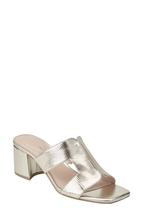 Merring Block Heel Metallic Sandal (Women)