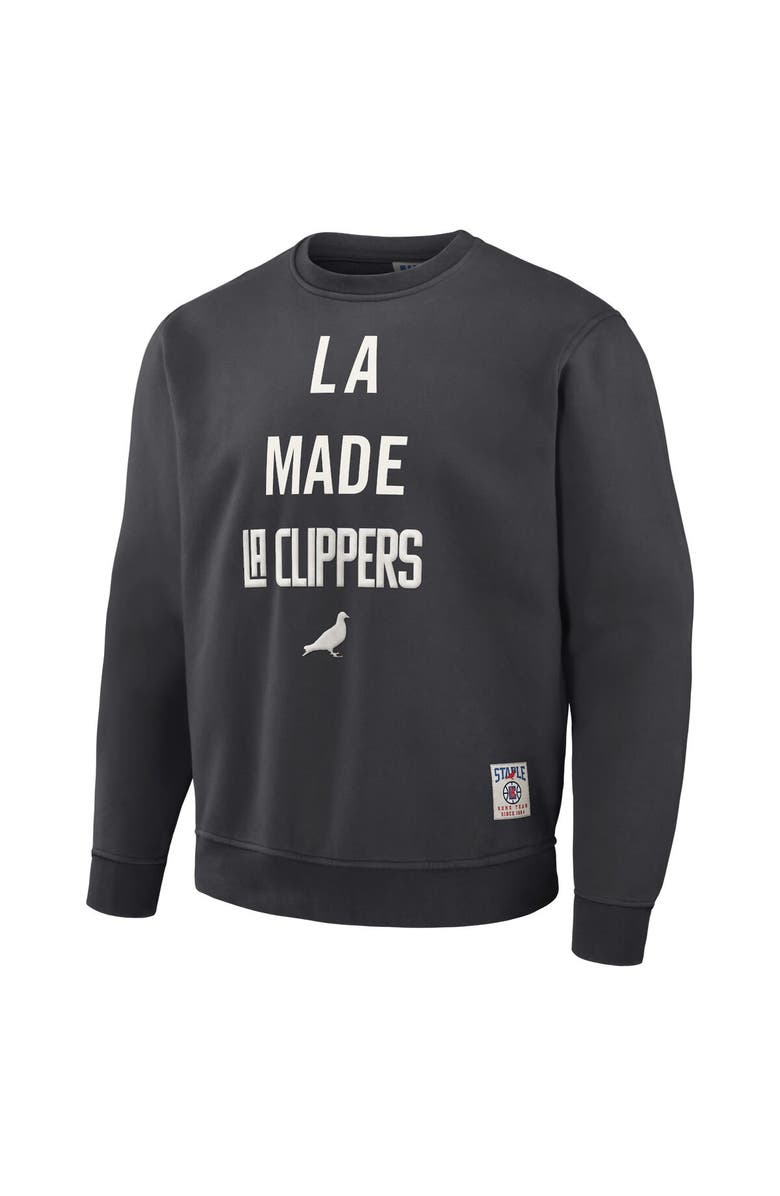 STAPLE Men's NBA x Staple Anthracite LA Clippers Plush Pullover Sweatshirt, Alternate, color, 
