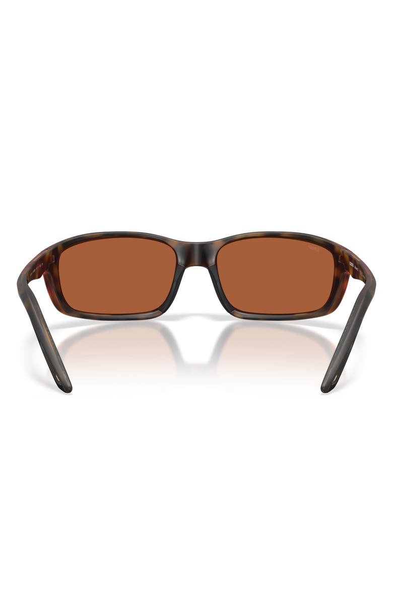 Costa Del Mar Brine II 59mm Polarized Rectangular Sunglasses, Alternate, color, Tortoise / Green Mirror 580P