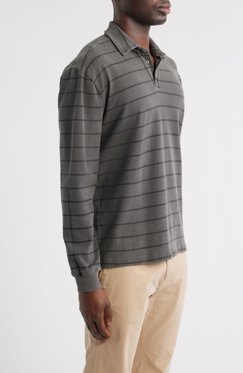ALEX CRANE Caza Rib Organic Cotton Long Sleeve Polo, Alternate, color, Slaterio