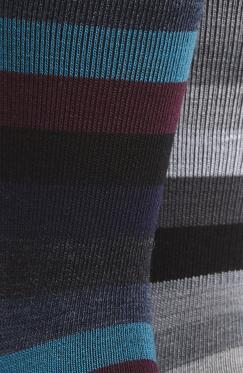 Icebreaker Lifestyle Stripe 2-Pack Merino Wool Blend Ultralight Crew Socks, Alternate, color, 