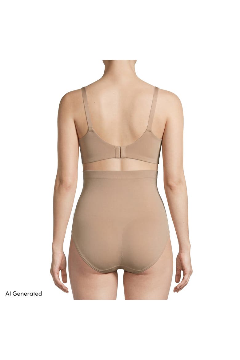 Lands’ End Womens Contour Flex High Waist Shaping Brief, Alternate, color, Clay Bisque