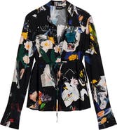 Desigual Printed Tie Back Button-Up Shirt