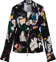 Desigual Printed Tie Back Button-Up Shirt