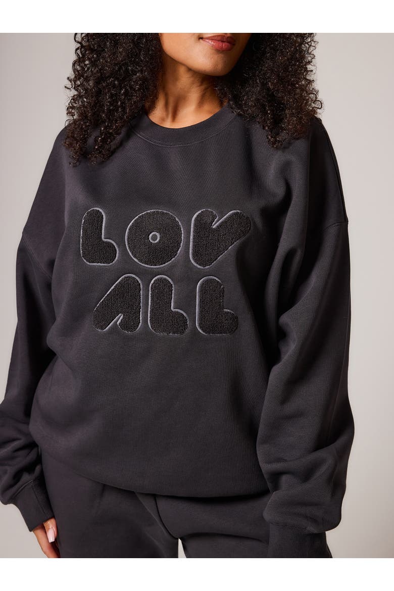 Oversized Long Sleeve Sweatshirt, Alternate, color, Shadow