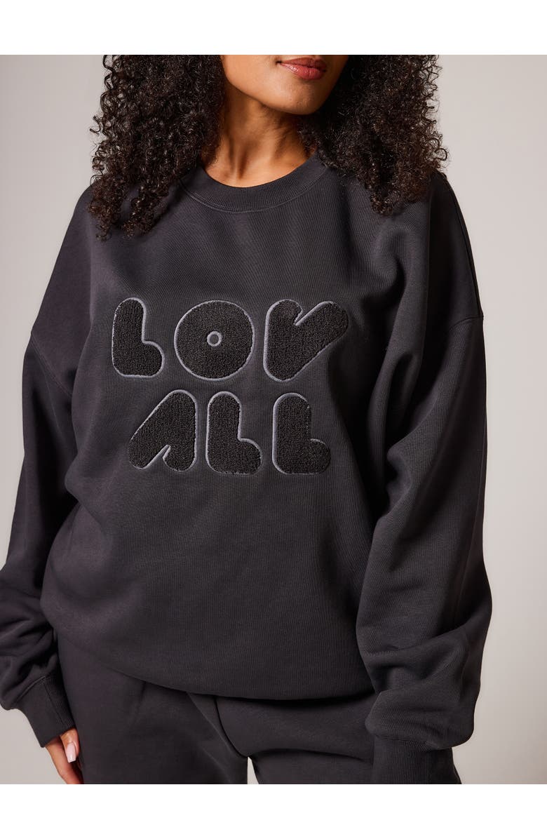 LOVALL Oversized Long Sleeve Sweatshirt, Alternate, color, Shadow