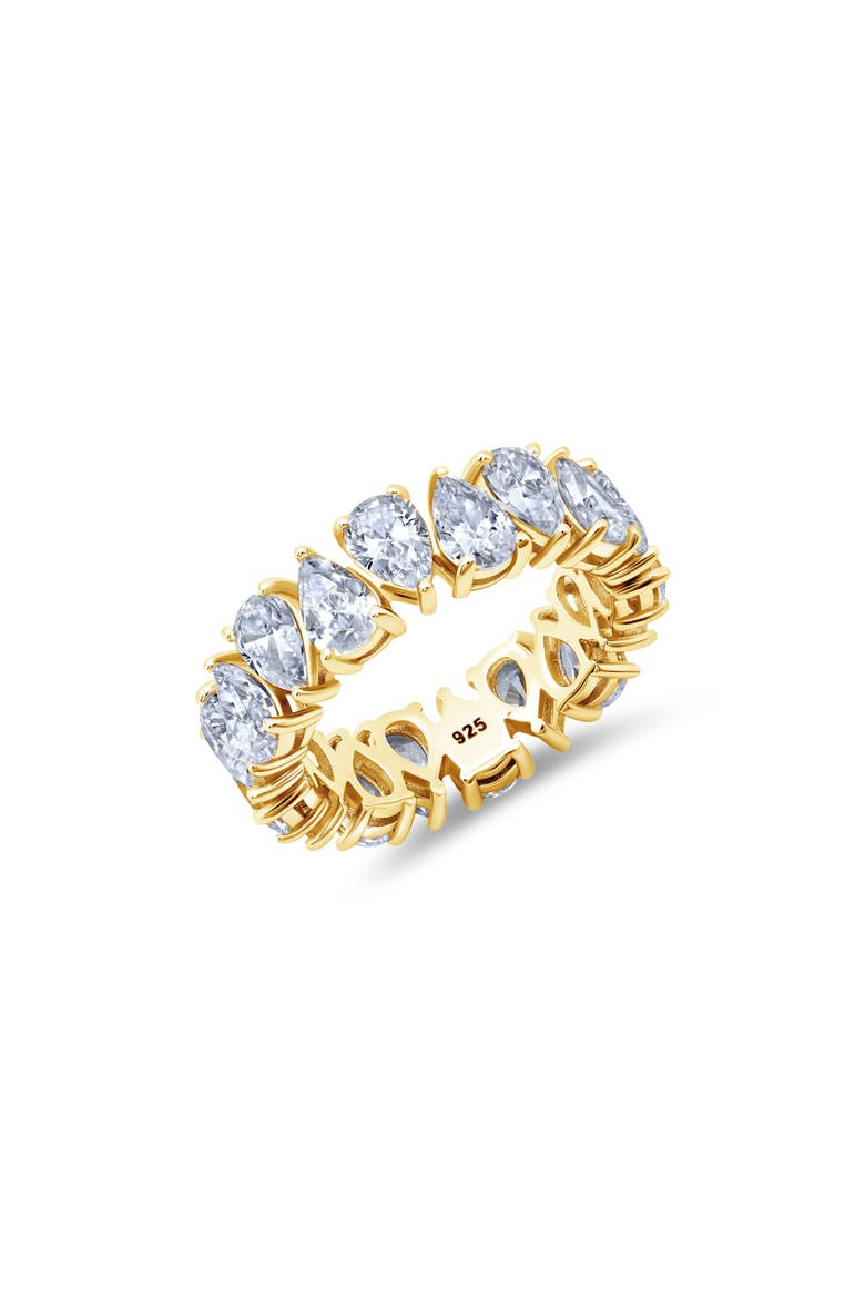 Pear Cut Cubic Zirconia Eternity Ring, Main, color, GOLD