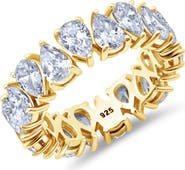 Crislu Pear Cut Cubic Zirconia Eternity Ring
