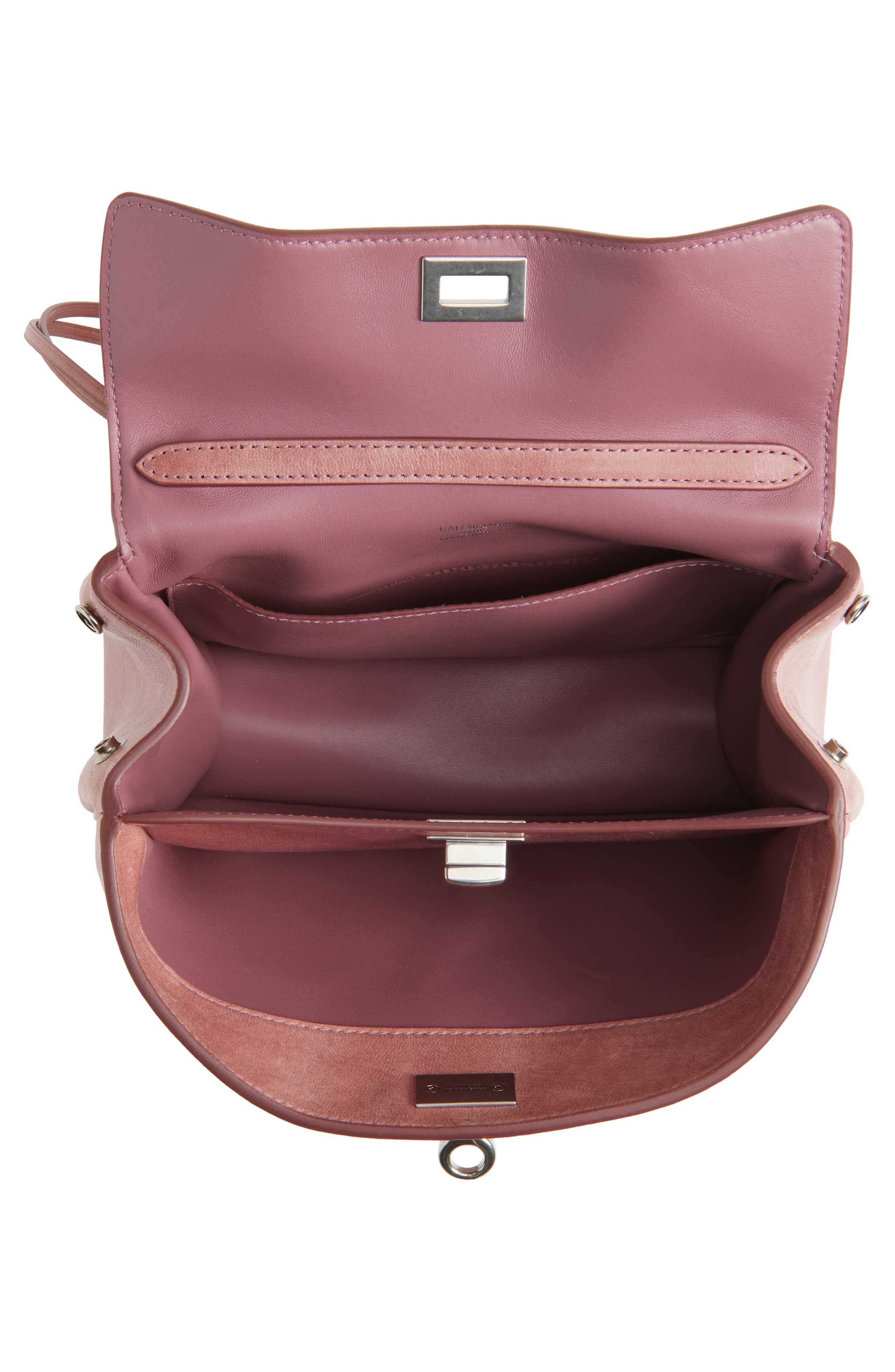 Balenciaga Mini Rodeo Lambskin Leather Top Handle Bag, Alternate, color, Rose Quartz