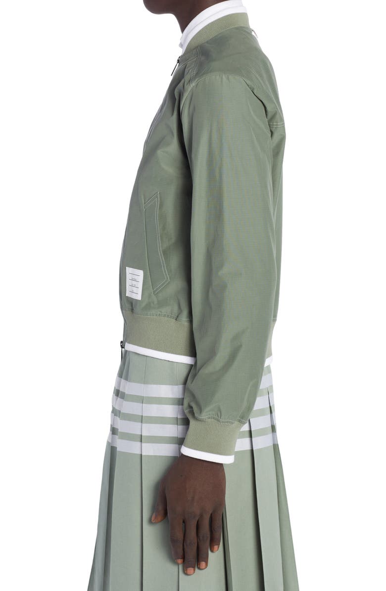 Thom Browne Mixed Media Bomber Jacket, Alternate, color,