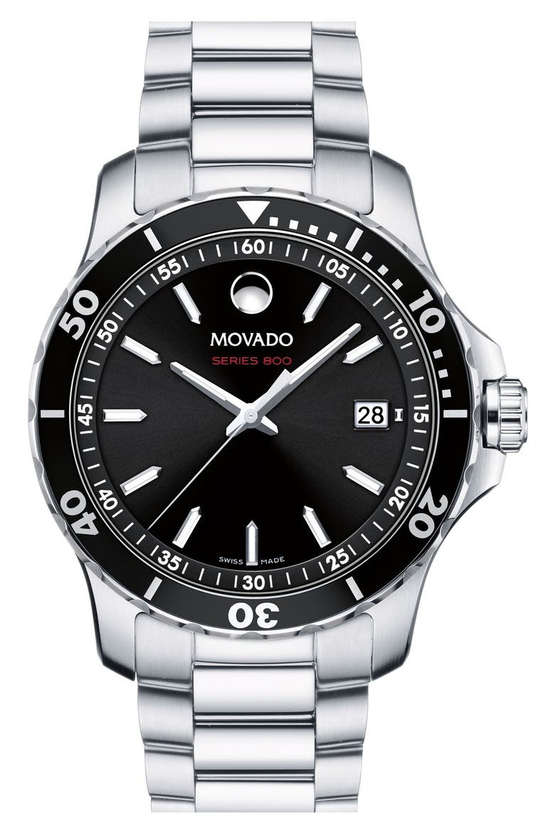 'Series 800' Bracelet Watch, 40mm, Main, color, BLACK DIAL