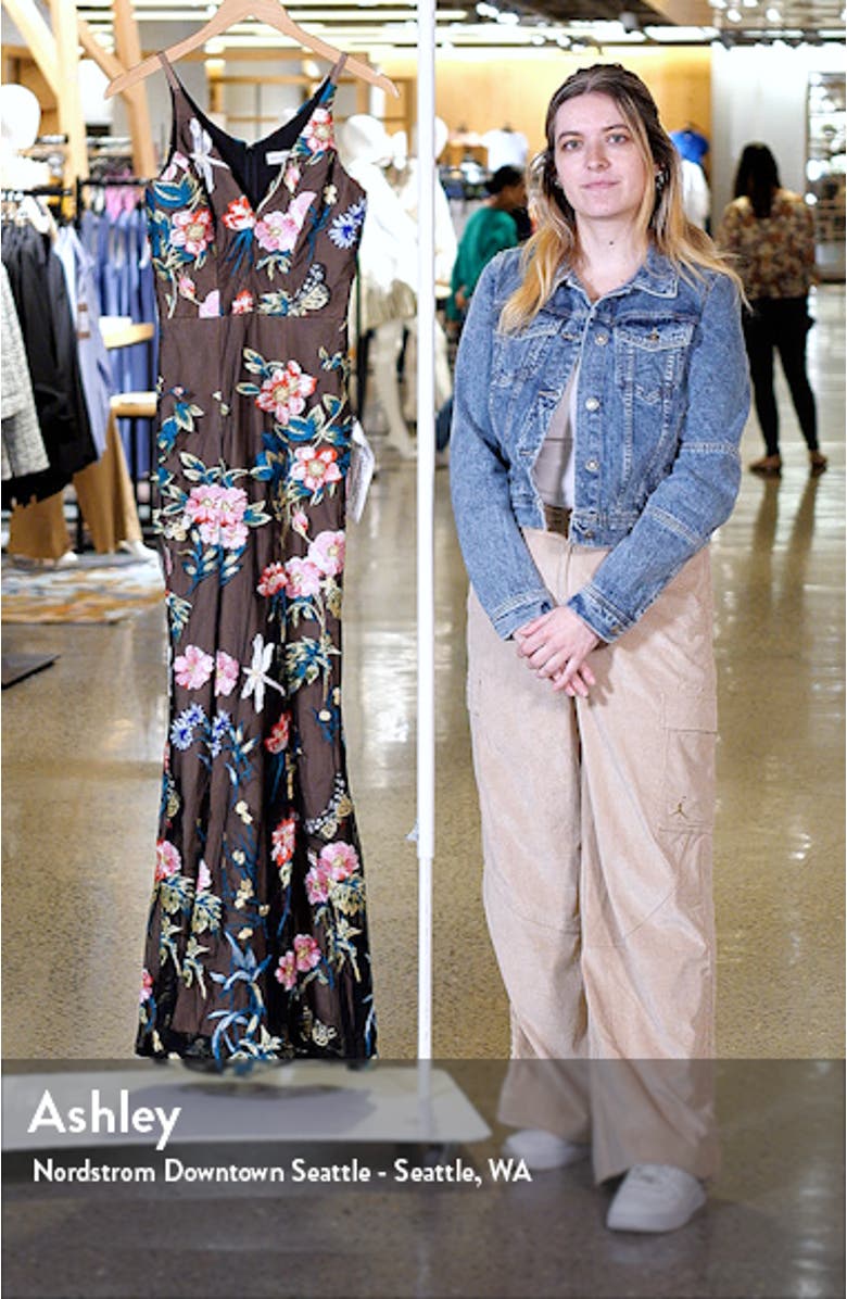 Iris Floral Embroidered Mermaid Gown, sales video thumbnail