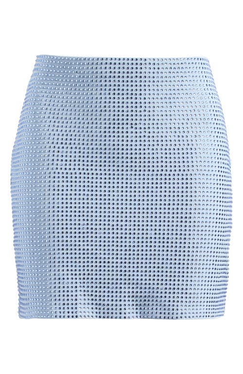 Good American Crystal Stretch Cotton Miniskirt In Winter Sky001