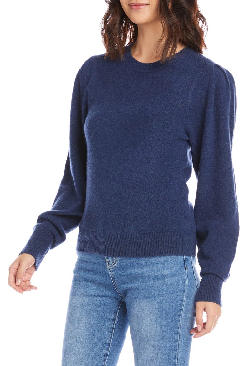 Puff Sleeve Sweater, Alternate, color, DEEP BLUE