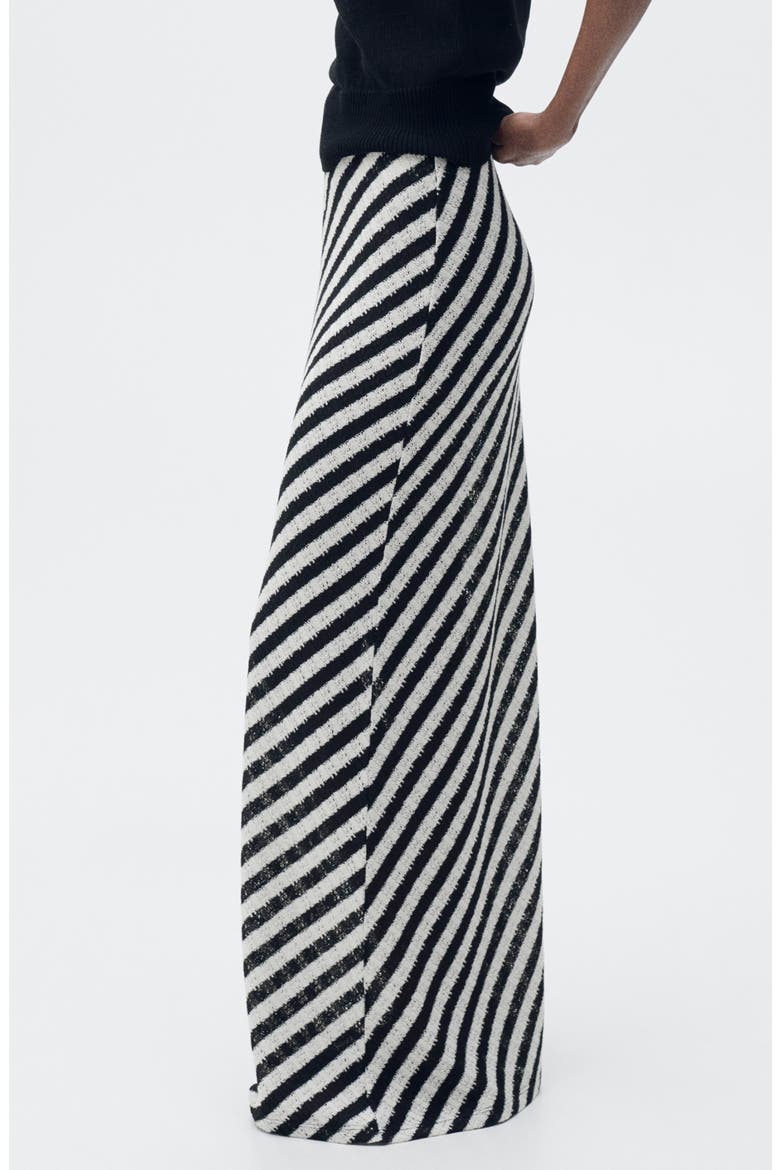 Stripe Maxi Sweater Skirt, Alternate, color, BLACK