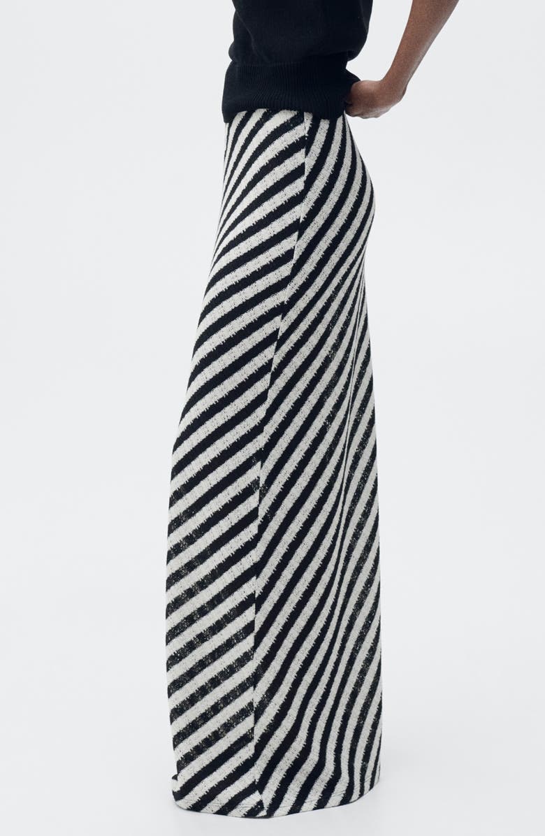 MANGO Stripe Maxi Sweater Skirt, Alternate, color, 