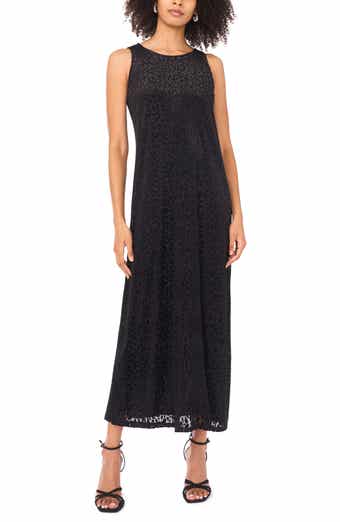 Vince Camuto Leopard Print Satin Jacquard Dress
