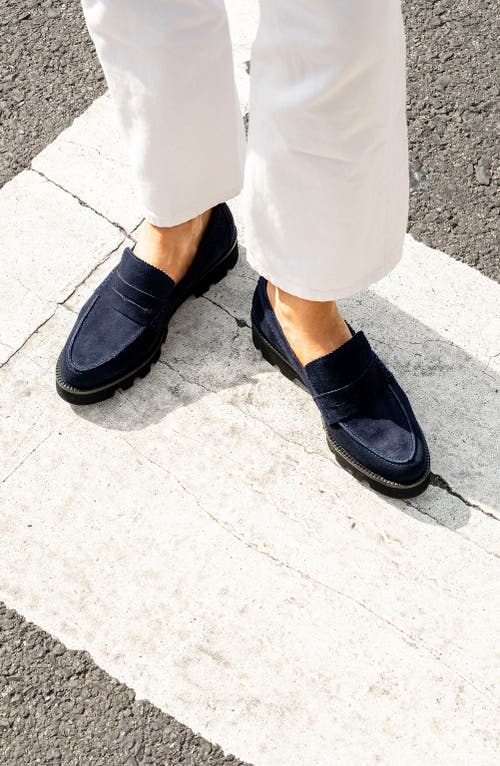 Patricia Green Vince Lug Sole Penny Loafer In Blue
