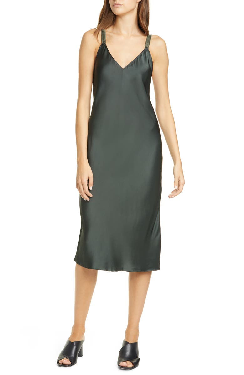 Helmut Lang Velvet Strap Slipdress, Main, color, 