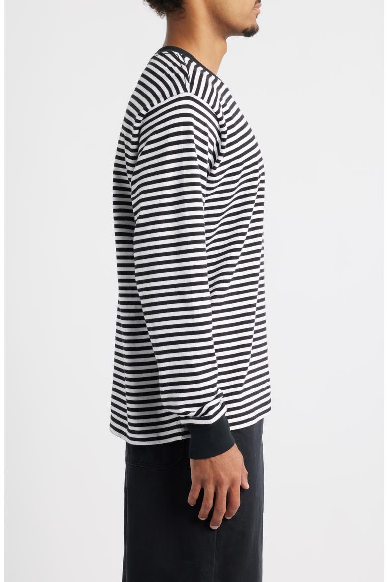 Stripe Long Sleeve Cotton T-Shirt, Alternate, color, BLACK MULTI