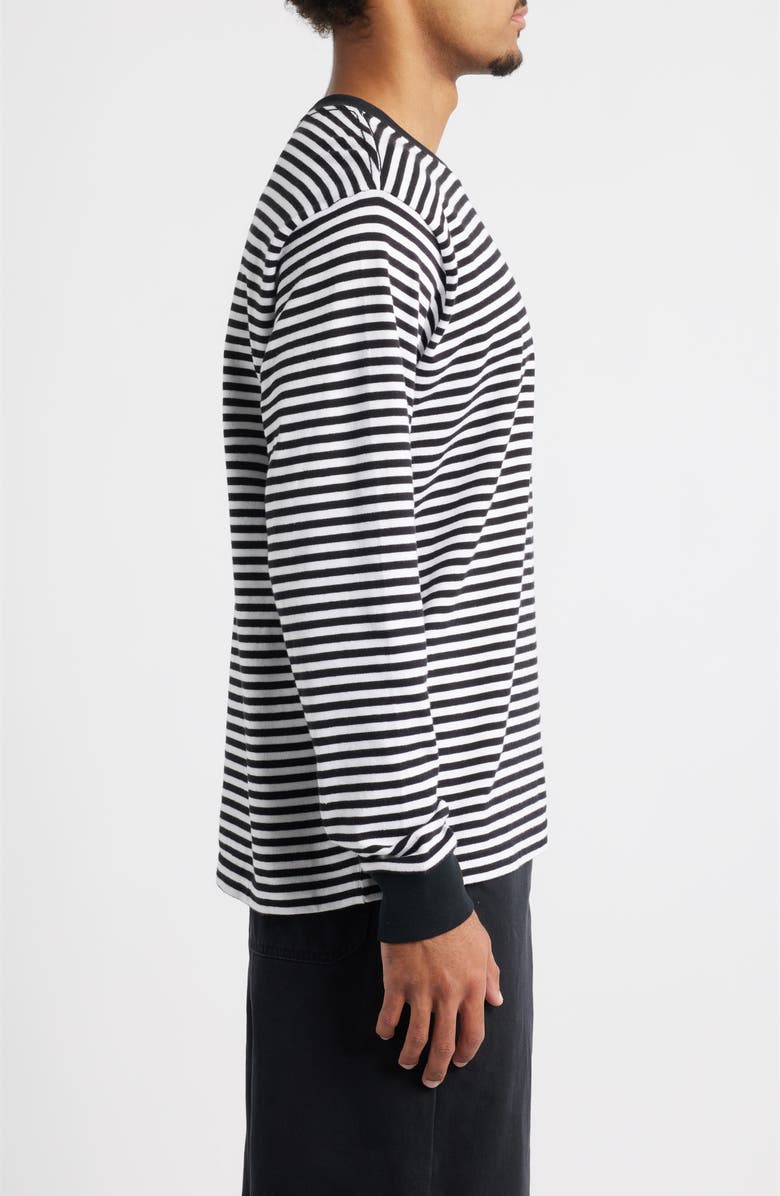 Obey Stripe Long Sleeve Cotton T-Shirt, Alternate, color, Black Multi