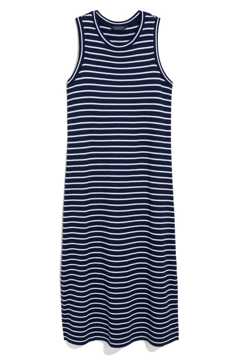 Terry Midi Dress, Alternate, color, BAY STRIPE NAVY