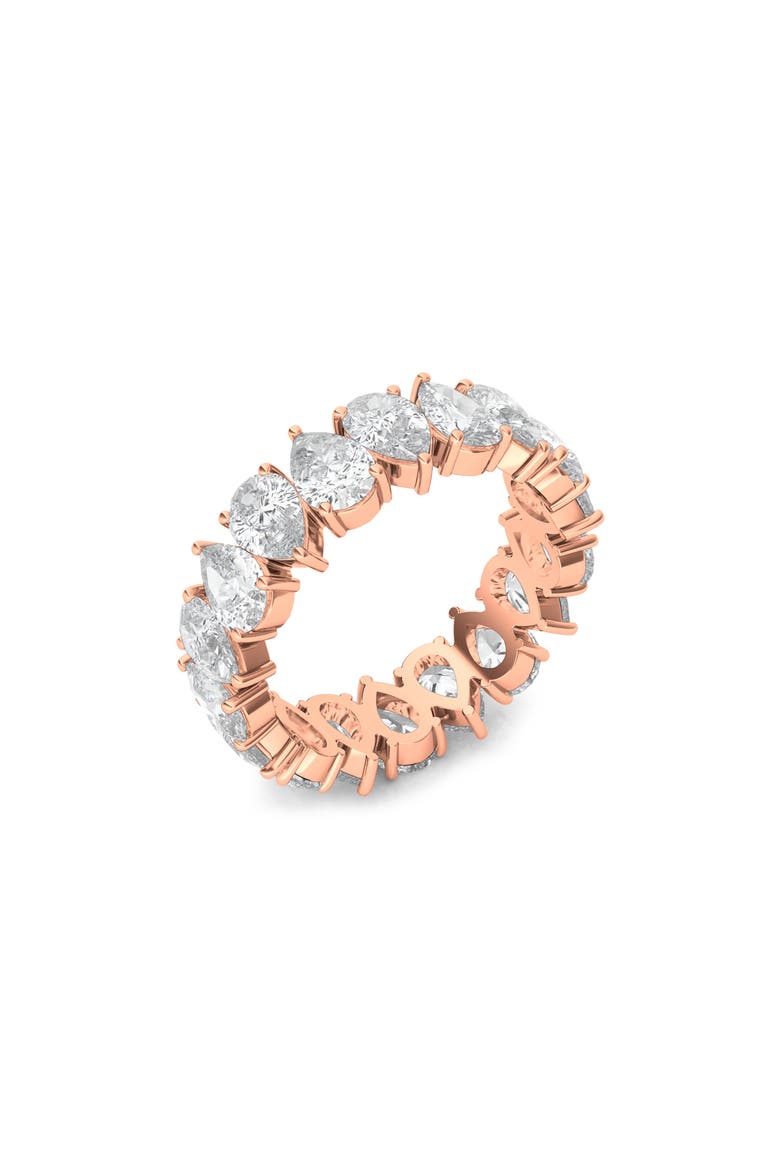 Alternating Pear Lab Created Diamond Eternity Ring, Main, color, ROSE GOLD