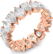 HauteCarat Alternating Pear Lab Created Diamond Eternity Ring