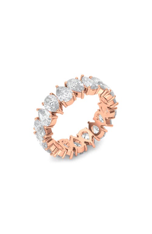 HauteCarat Alternating Pear Lab Created Diamond Eternity Ring in Rose Gold  product