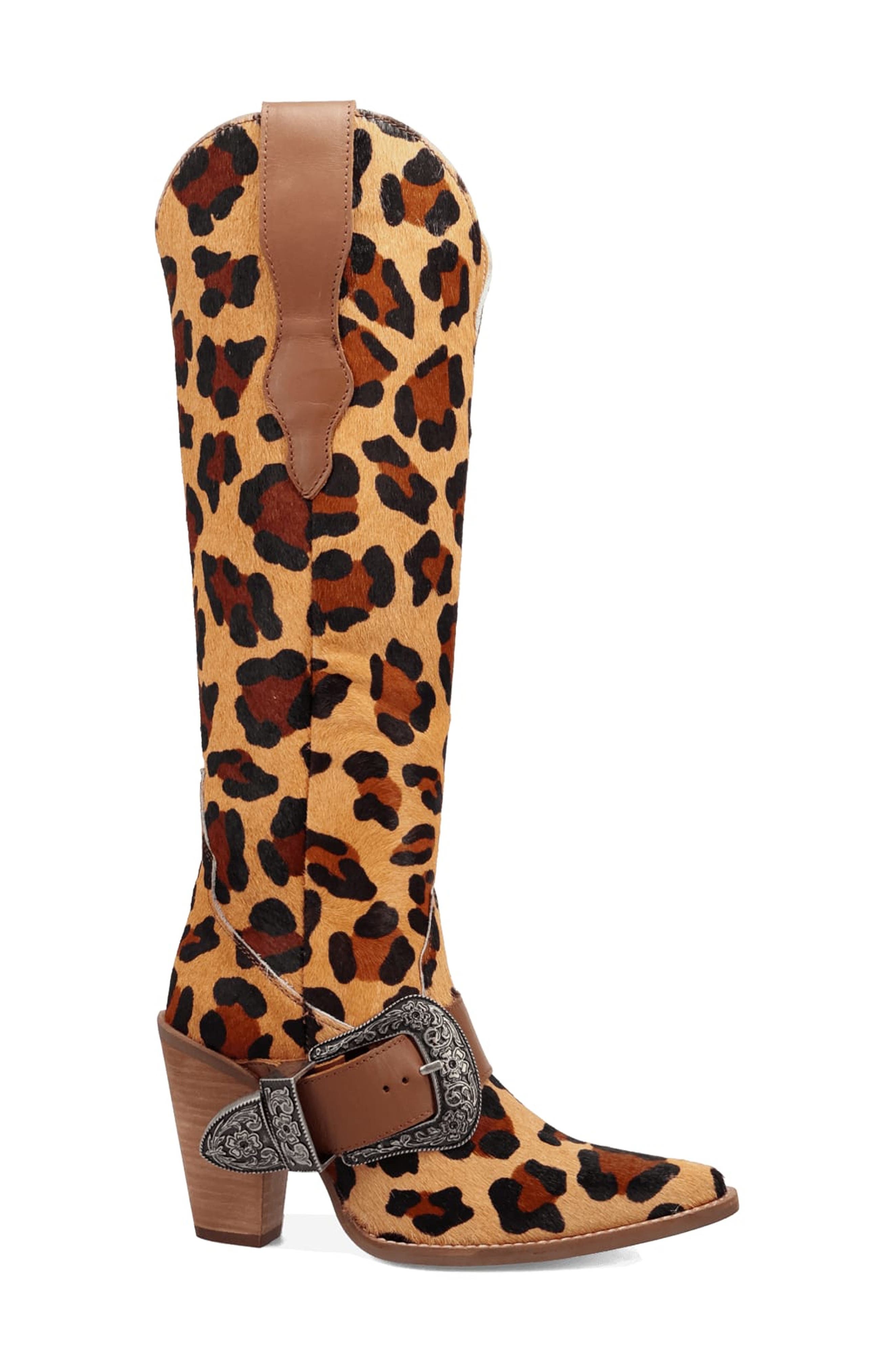 Spur Crazy Genuine Calf Hair Over the Knee Boot - image 4
