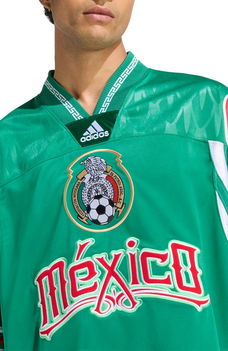 adidas Mexico Oversize Jersey, Alternate, color, Bold Green/White/Better Scarlet