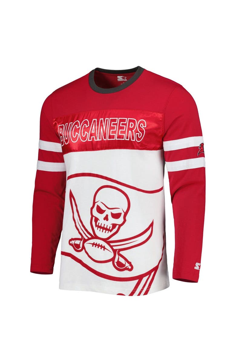 STARTER Men's Starter Red/White Tampa Bay Buccaneers Halftime Long Sleeve T-Shirt, Alternate, color, Red