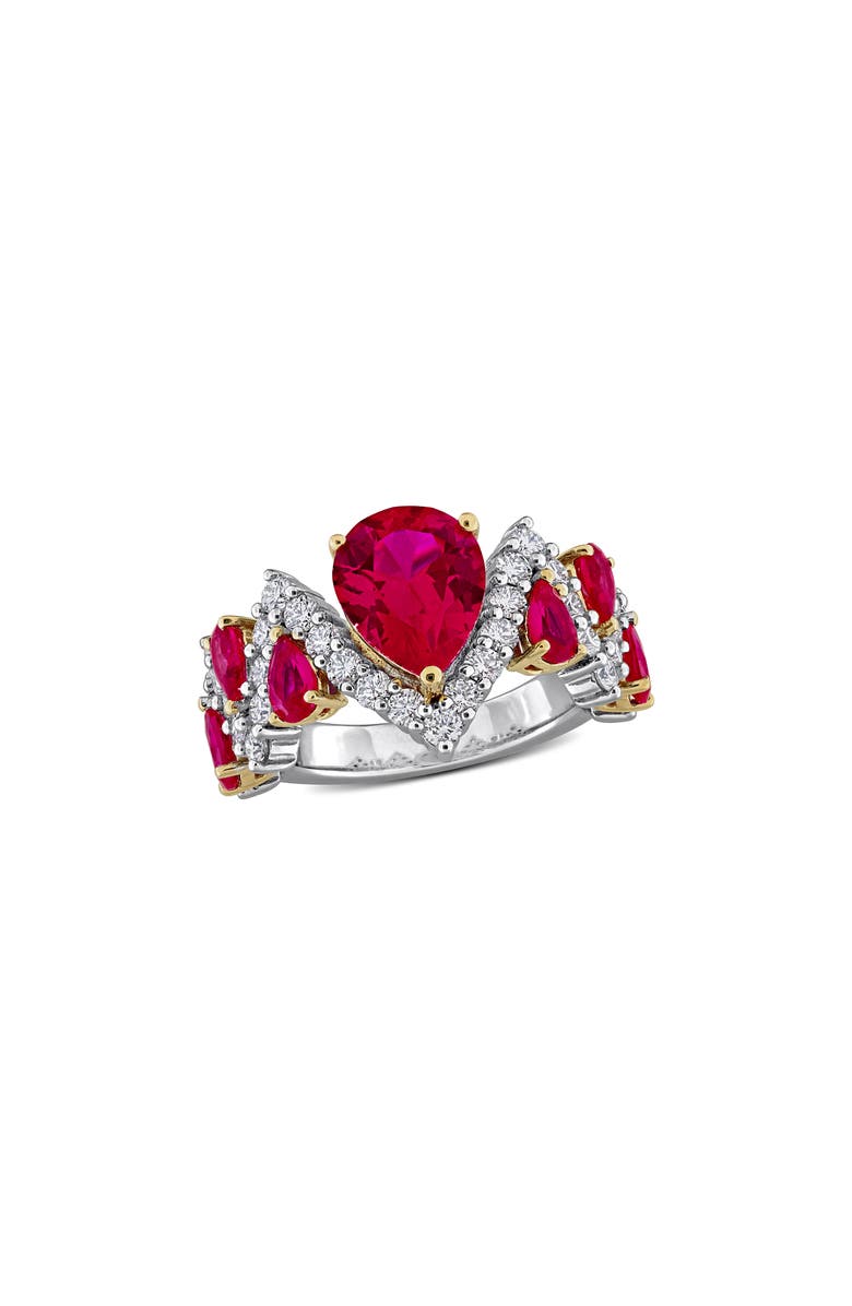 Created Forever Lab Grown Ruby & Diamond Ring, Main, color, Silver