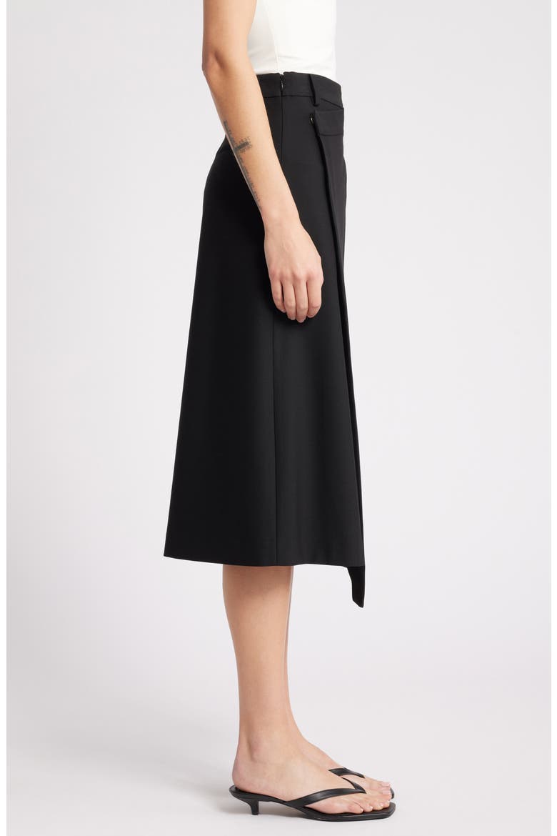 Belmont Asymmetric Midi Skirt, Alternate, color, BLACK