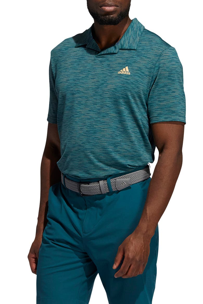 Mesh Broken Stripe Performance Polo, Main, color, WILD TEAL/ ACID MINT