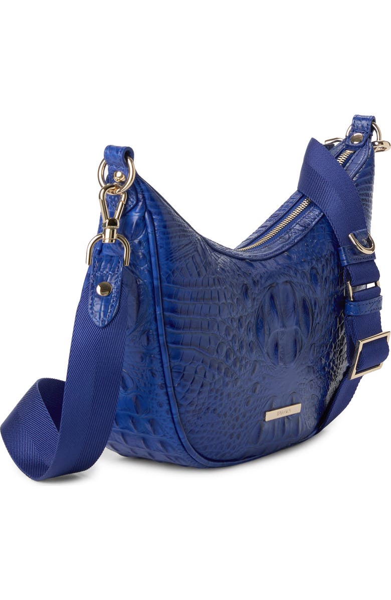 Brahmin Percy Croc Embossed Leather Shoulder Bag, Alternate, color,