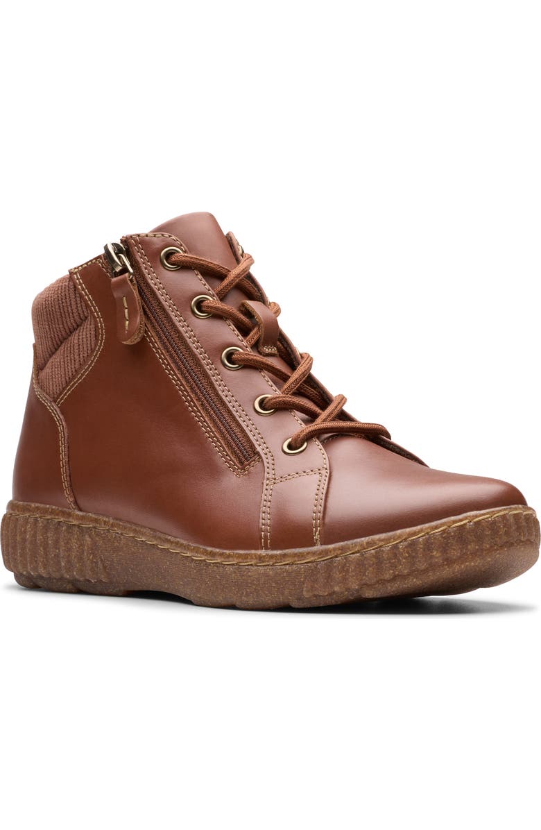 Clarks<sup>®</sup> Caroline Park Side Zip Boot, Main, color, Tan Combi