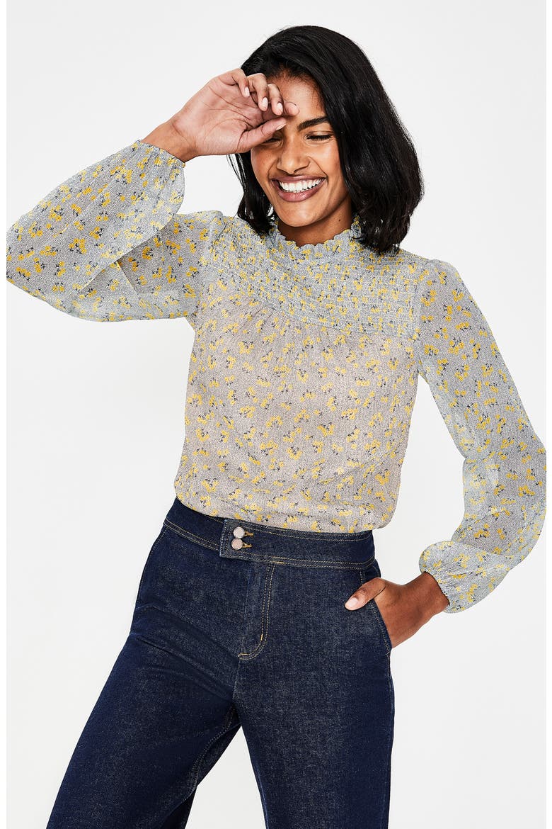 Janie Floral Top, Alternate, color, IVORY/ DAISY FIELD