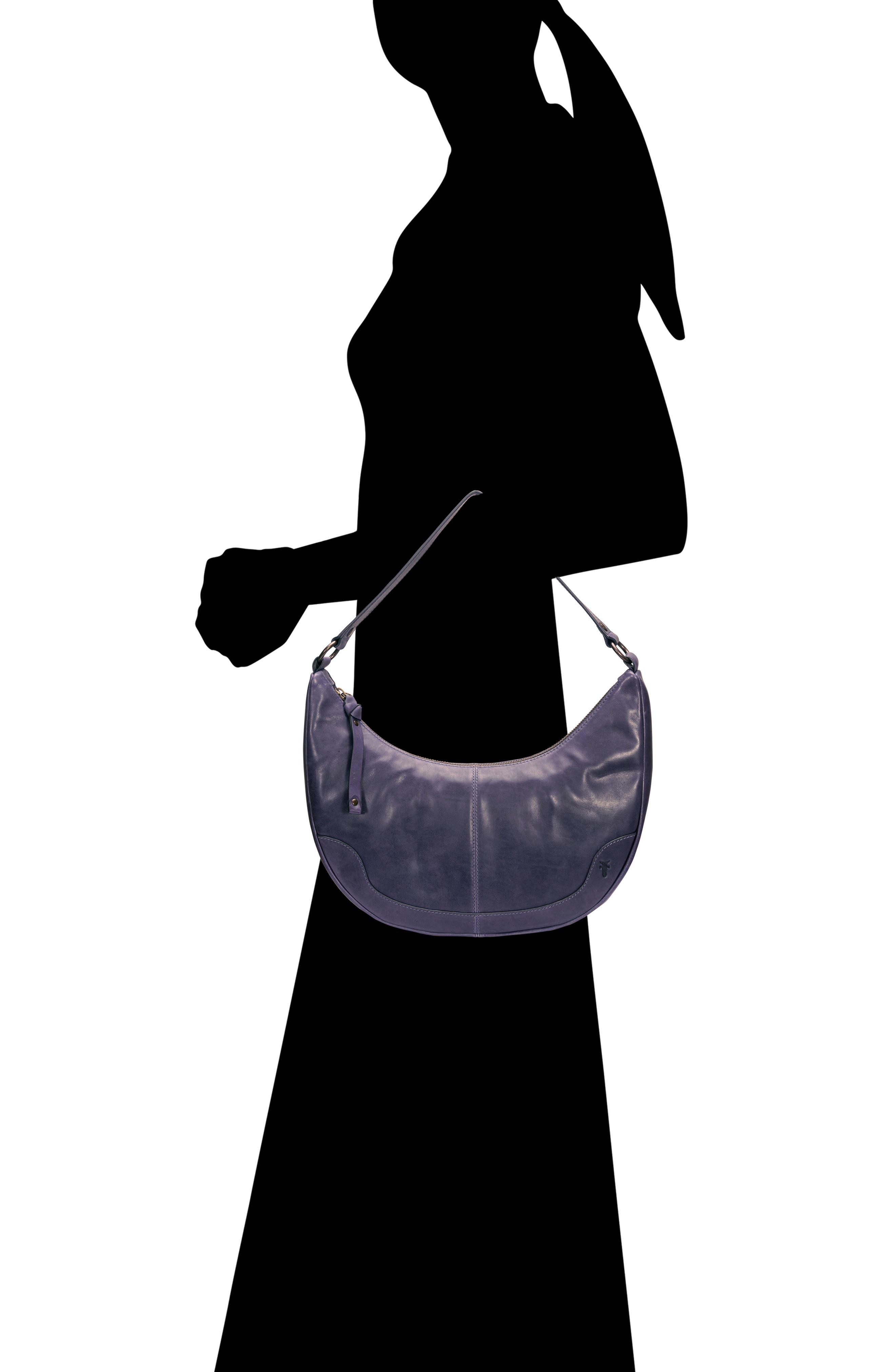 Frye Melissa Crescent Hobo Bag, Alternate, color, Eggplant