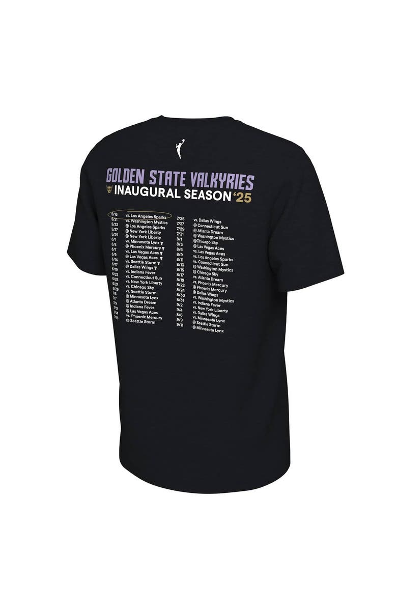 Nike Unisex Nike Eclipse Black Golden State Valkyries 2025 Inaugural Season First of a Lifetime Schedule T-Shirt, Alternate, color, Eclipse Black