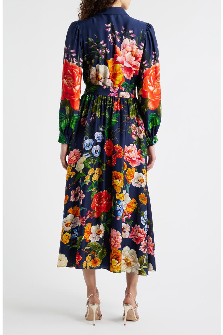 The Melina Sahara Desert Print Long Sleeve Stretch Silk Shirtdress, Alternate, color, SAHARA DESERT PRINT